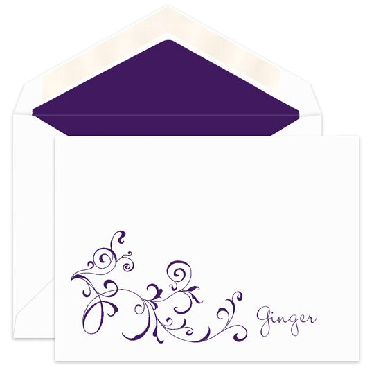 Ginger Swirl Flat Note Cards - Raised Ink